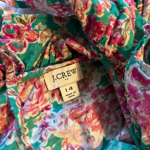 J. Crew Factory Floral Green and Pink Dress - Picture 5 of 5